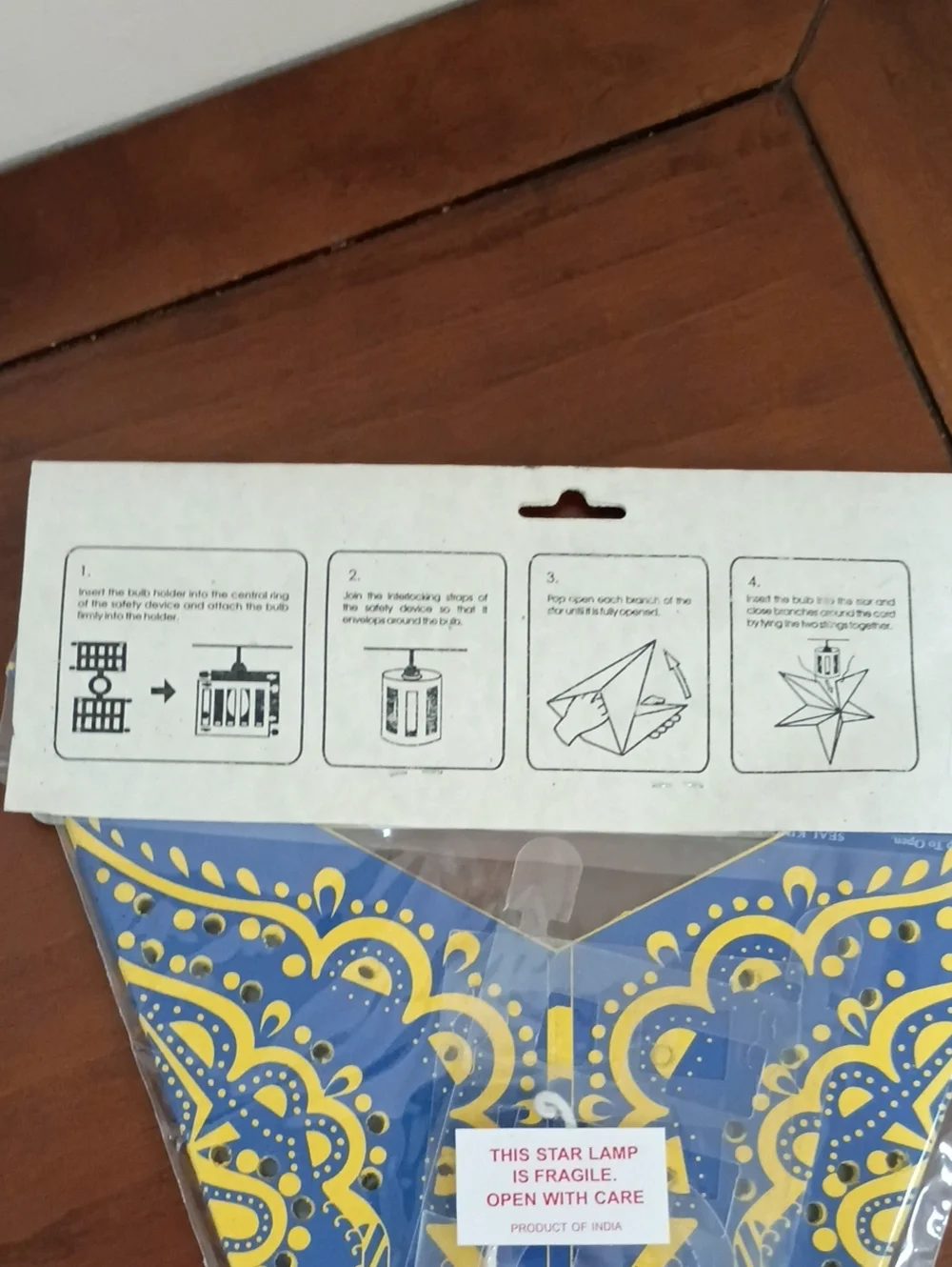 Hanging Paper Star Lamps, Blue, Set Of 3 - New!